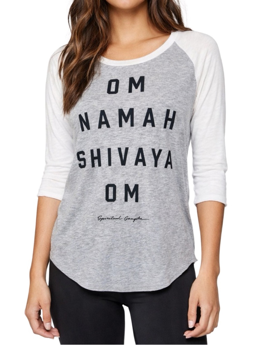 Spiritual Gangster OM NAMAH SHIVAYA OM Raglan Tee - Size Small